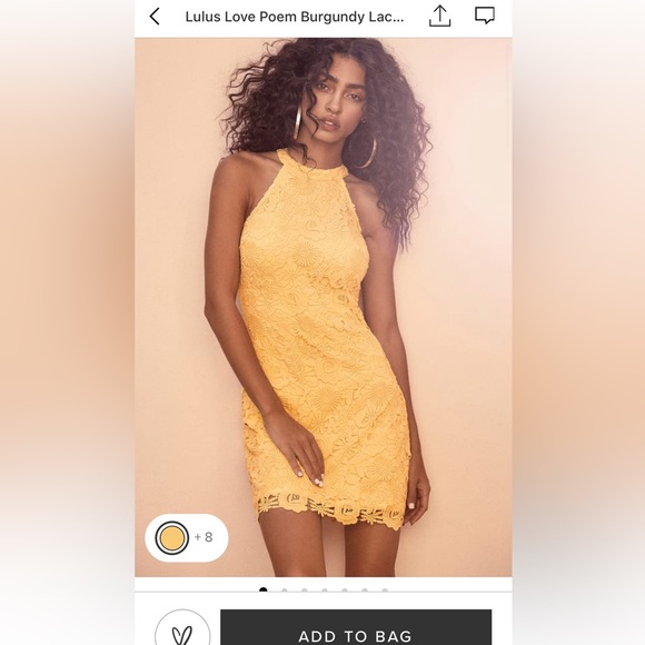 Lulus Love Poem Yellow Lace Halter Mini Dress - Picture 1 of 6